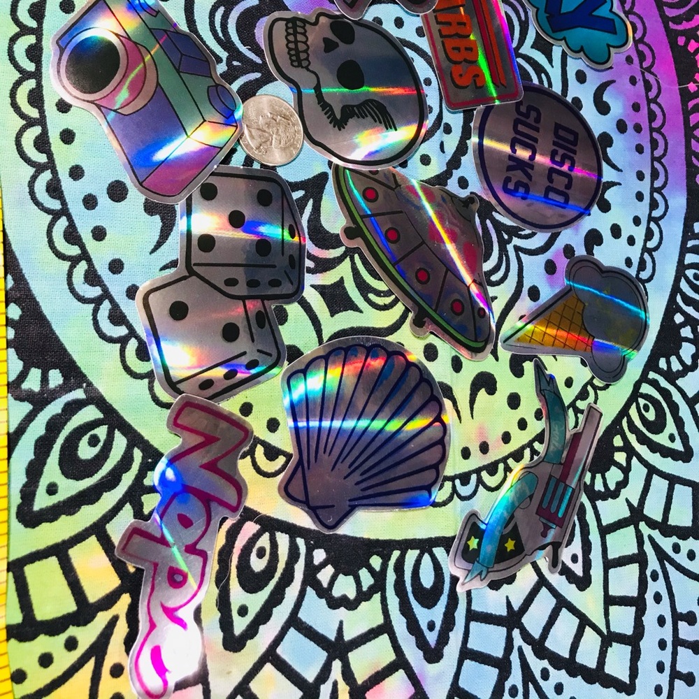 Shell Metallic Prismatic Reflective Single Decor Sticker - Picture 7 of 7